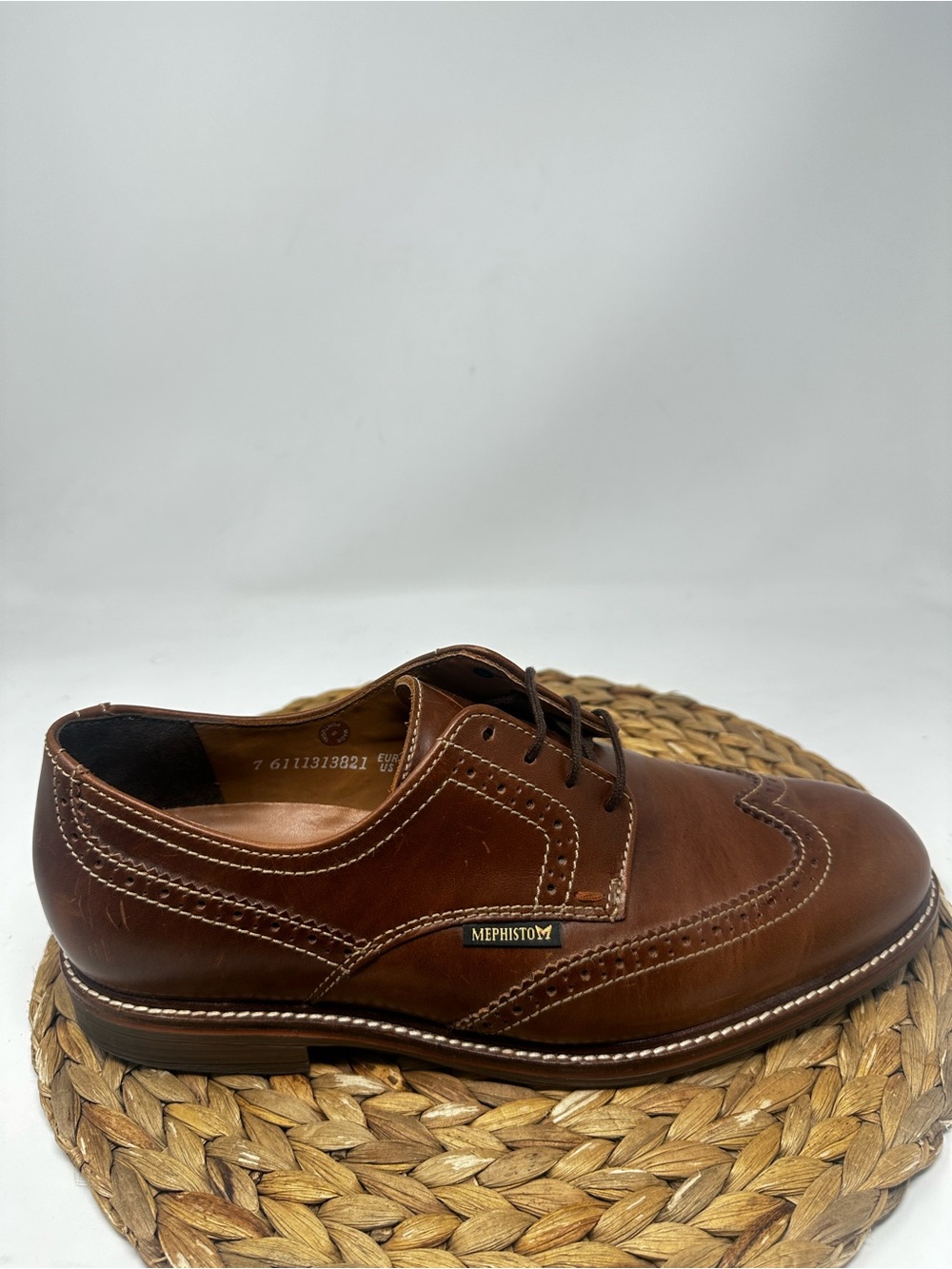 Mephisto Waldo Wingtip Oxfords In Brown Leather Size 10.5 Men's